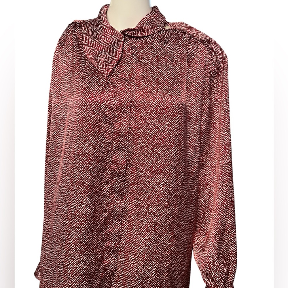 Rene Rowan For Saville - Women’s Red/White Button Down Blouse Oversized Sz. 22W
